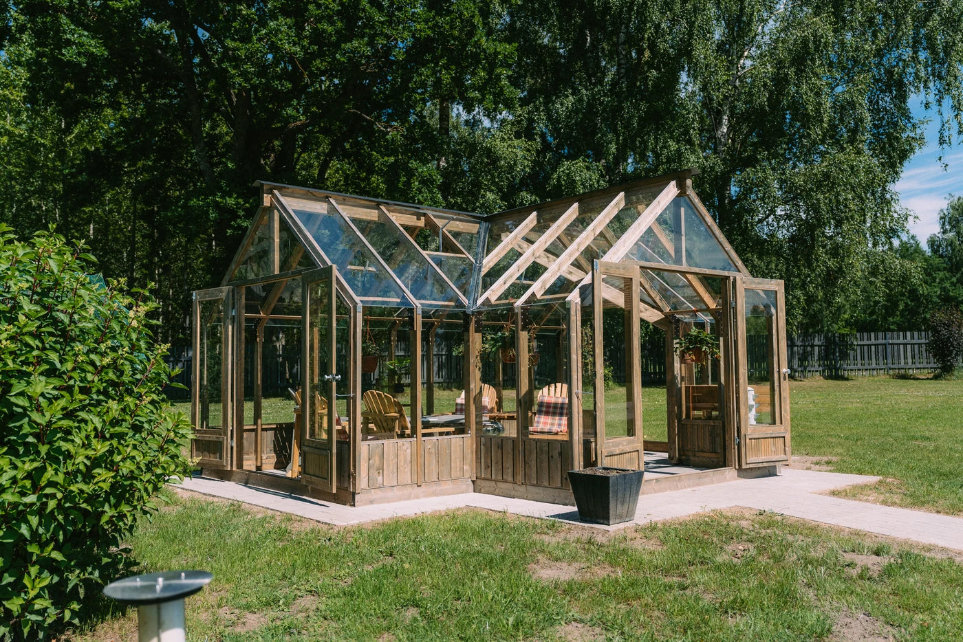 Nordwood timber and glass greenhouse
